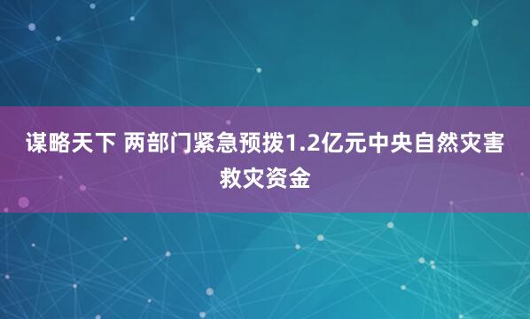 谋略天下 两部门紧急预拨1.2亿元中央自然灾害救灾资金