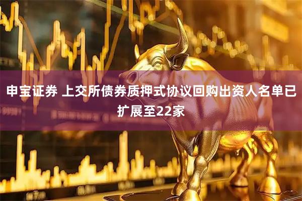 申宝证券 上交所债券质押式协议回购出资人名单已扩展至22家